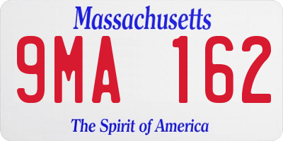 MA license plate 9MA162