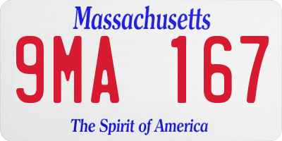 MA license plate 9MA167