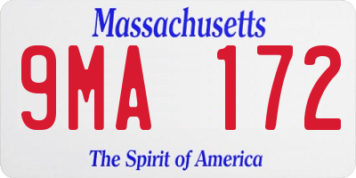 MA license plate 9MA172