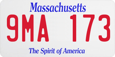 MA license plate 9MA173