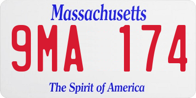 MA license plate 9MA174