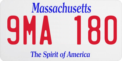 MA license plate 9MA180