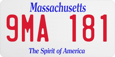 MA license plate 9MA181