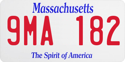 MA license plate 9MA182