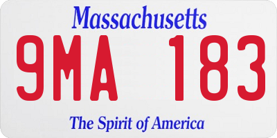 MA license plate 9MA183