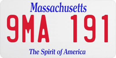 MA license plate 9MA191