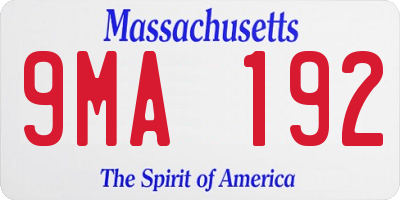MA license plate 9MA192