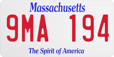 MA license plate 9MA194
