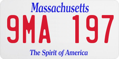 MA license plate 9MA197