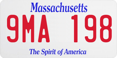 MA license plate 9MA198