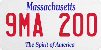 MA license plate 9MA200