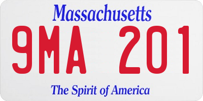 MA license plate 9MA201