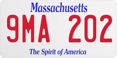 MA license plate 9MA202