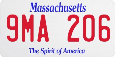 MA license plate 9MA206