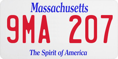MA license plate 9MA207