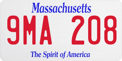MA license plate 9MA208