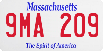 MA license plate 9MA209