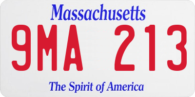 MA license plate 9MA213