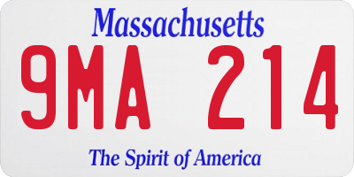 MA license plate 9MA214