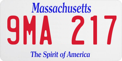 MA license plate 9MA217