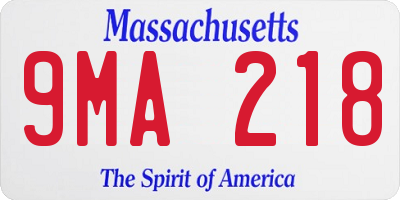 MA license plate 9MA218