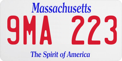 MA license plate 9MA223