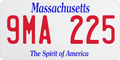 MA license plate 9MA225