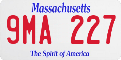 MA license plate 9MA227
