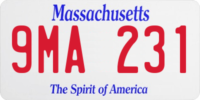 MA license plate 9MA231