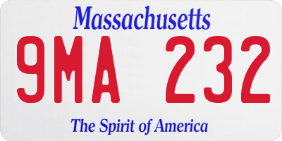 MA license plate 9MA232