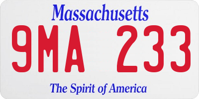 MA license plate 9MA233