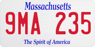 MA license plate 9MA235