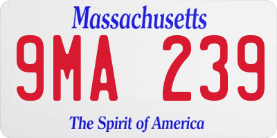 MA license plate 9MA239