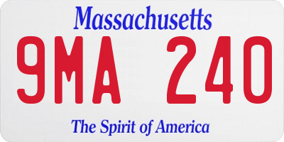 MA license plate 9MA240