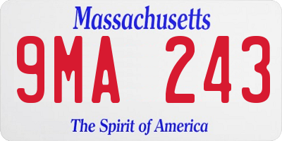 MA license plate 9MA243