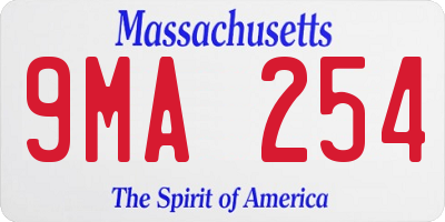 MA license plate 9MA254