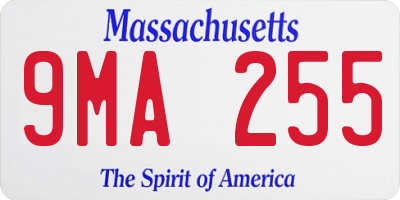 MA license plate 9MA255
