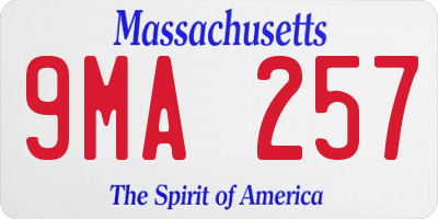 MA license plate 9MA257