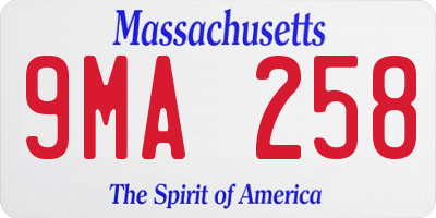 MA license plate 9MA258