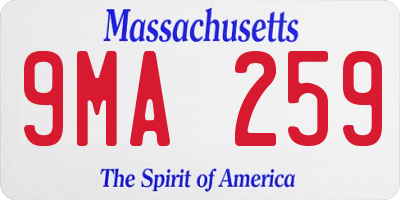 MA license plate 9MA259