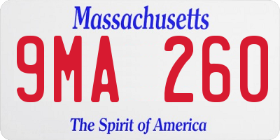 MA license plate 9MA260