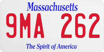 MA license plate 9MA262