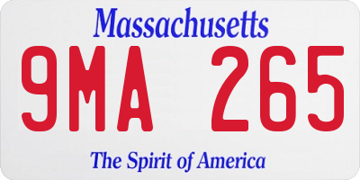 MA license plate 9MA265