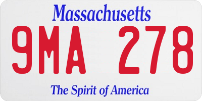 MA license plate 9MA278