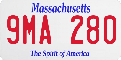 MA license plate 9MA280