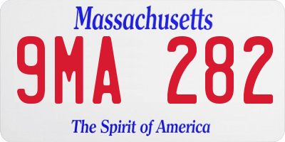MA license plate 9MA282
