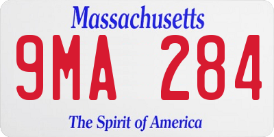 MA license plate 9MA284