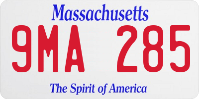 MA license plate 9MA285