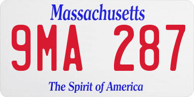 MA license plate 9MA287