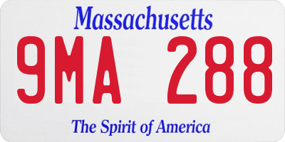 MA license plate 9MA288